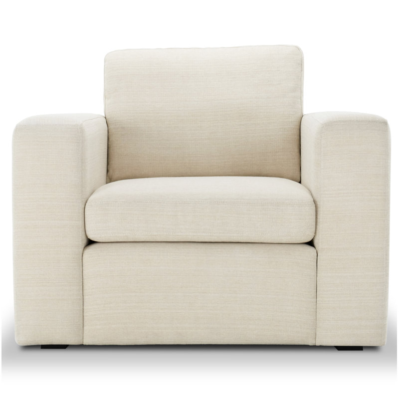 Fauteuil Benedict, Tissu performance natté crème