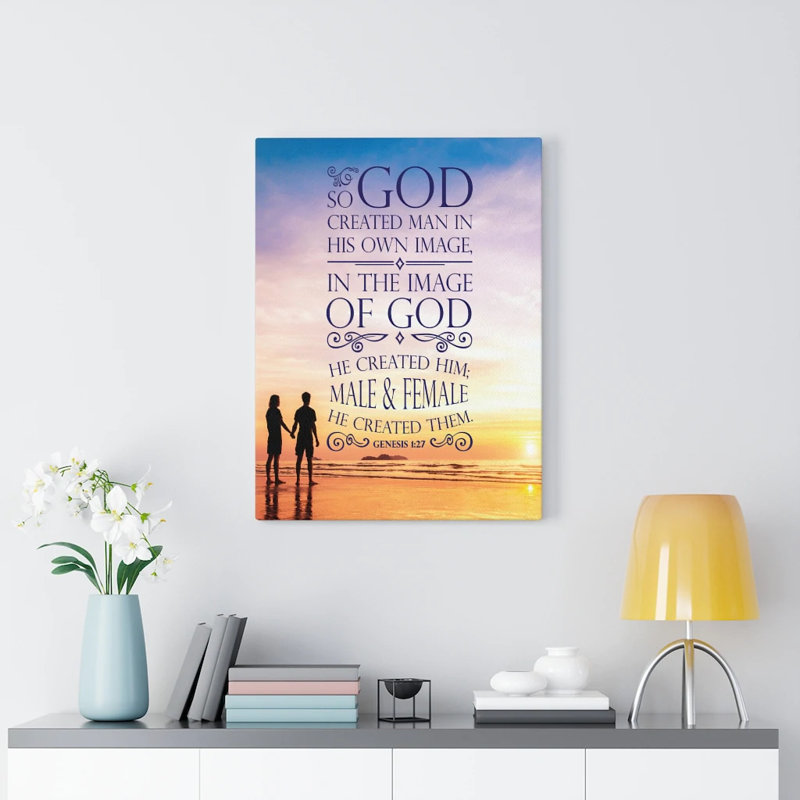 In The Image Of God Genesis 1:27 - Wrapped Canvas Print, 61cm H x 46cm W