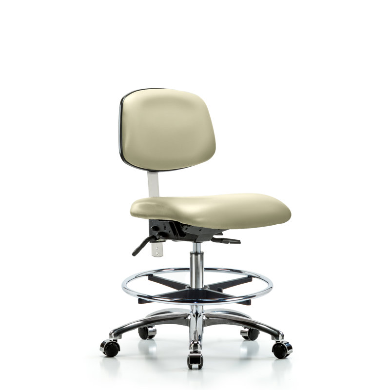 Louise Vinyl Drafting Chair, Adobe, Casters, Included