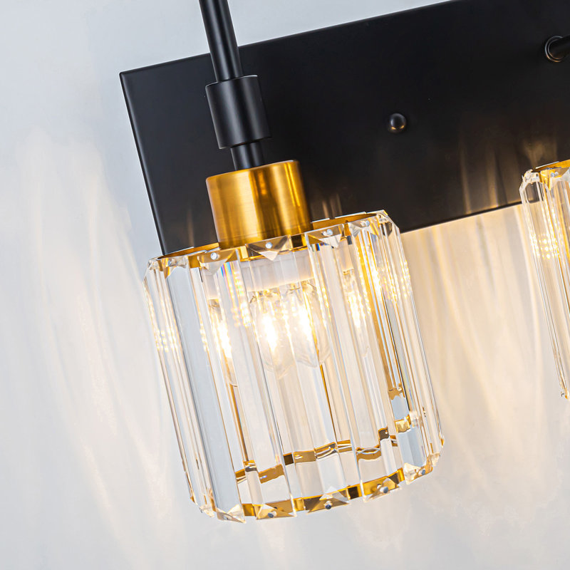 Corless Dimmable Vanity Light, 3, Black/Gold