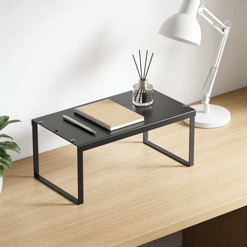 Ensemble de tablettes de rangement empilables, support de garde-manger réglable en métal, comptoir peu encombrant et armoire de rangement