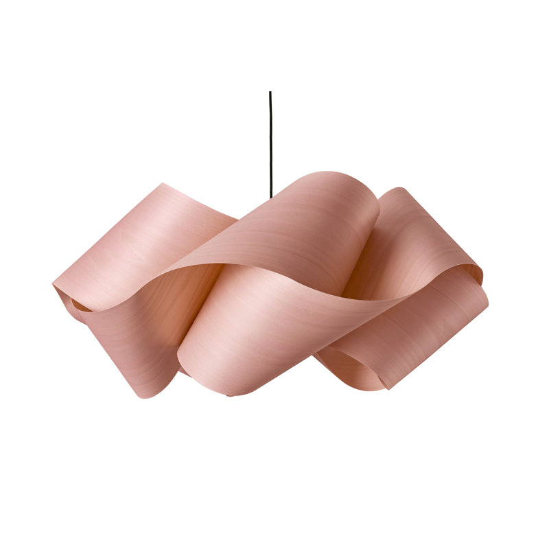 Luminaire suspendu Swirl par Ray Power, Rose pâle, E26, Noir mat