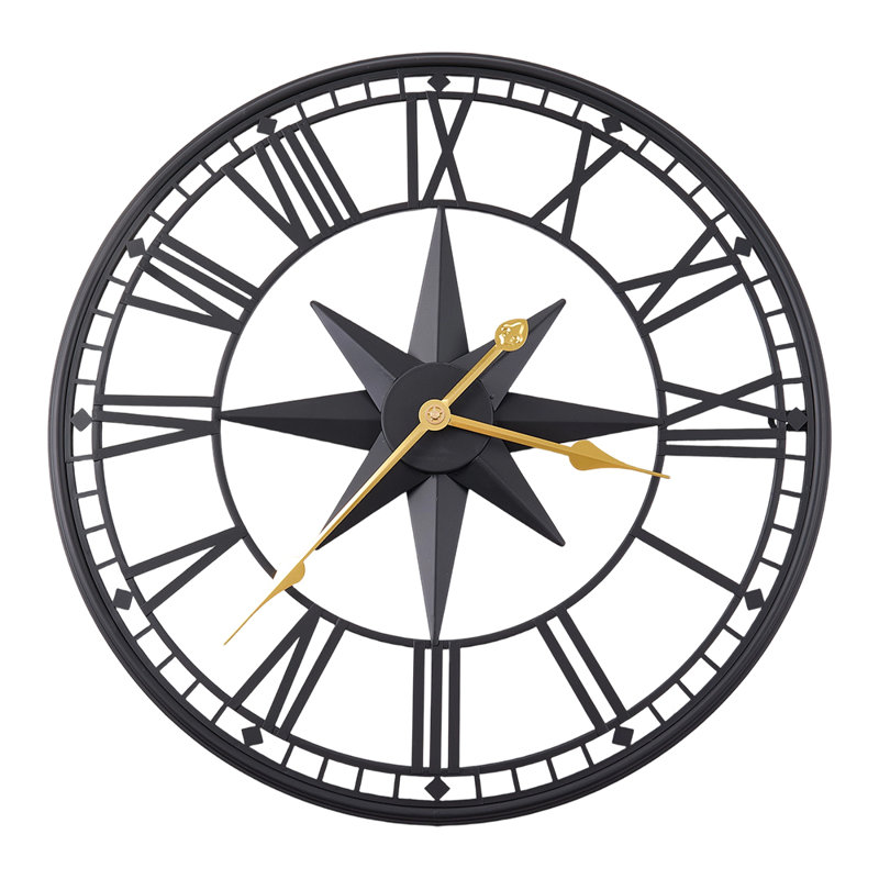 Metal Minimalist Roman Numerals Wall Clock