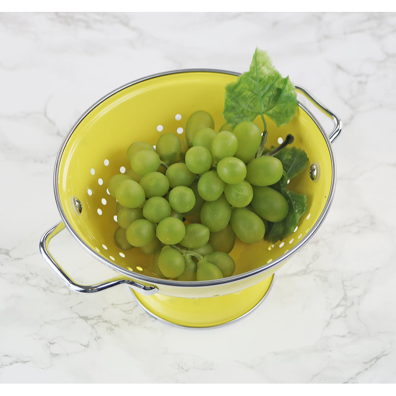 Prep & Savour Adame Steel Colander, Lemon, 1 QT