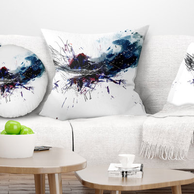 Tache multicolore bleu foncé - coussin imprimé abstrait