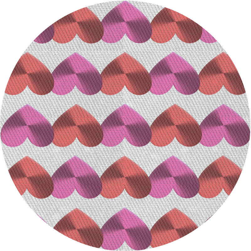 Tapis rose/brun/gris à motifs Adamsdale, Rond 3 pi