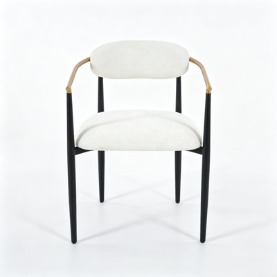 Chaise rembourrée avec accoudoirs, hauteur d'assise standard de 19,5 po