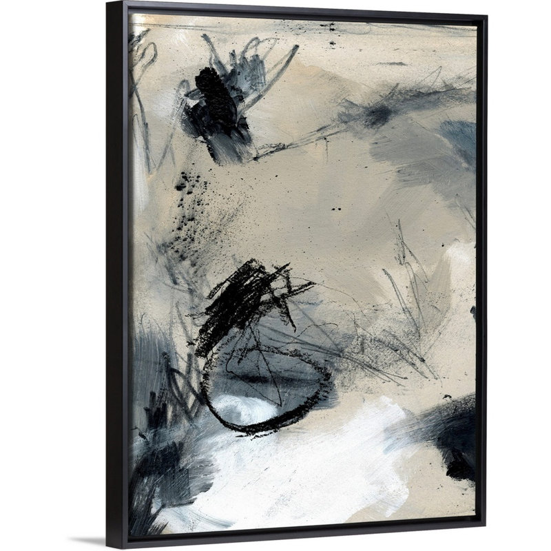 Scribble Abstract II par Jennifer Paxton Parker - reproduction d'art sur toile, Cadre flottant noir