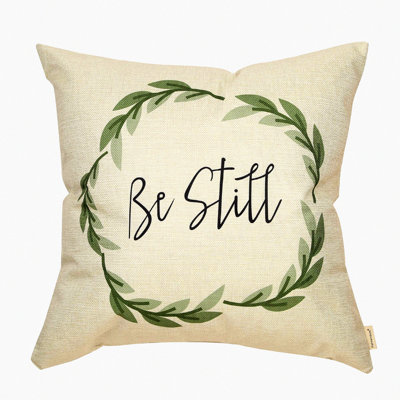 Vintage Farmhouse Be Still Wreath Decorative Pillow Case - Rustic Spring Summer Home Decor Cushion Cover for Sofa Couch
