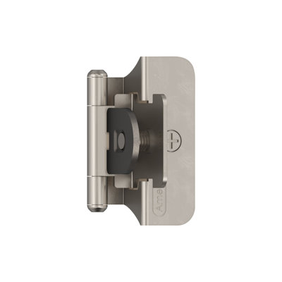 Charnière d'armoire double amovible en nickel satiné 1/4 de pouce (6 mm) - 1 paire