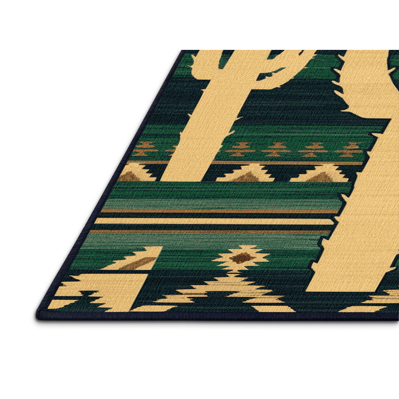  Tapis lavable Cactus Saguaro Southwestern, Carré 6 pi