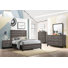 Ensemble de chambre à coucher complète 5 pièces Sayim Chêne gris