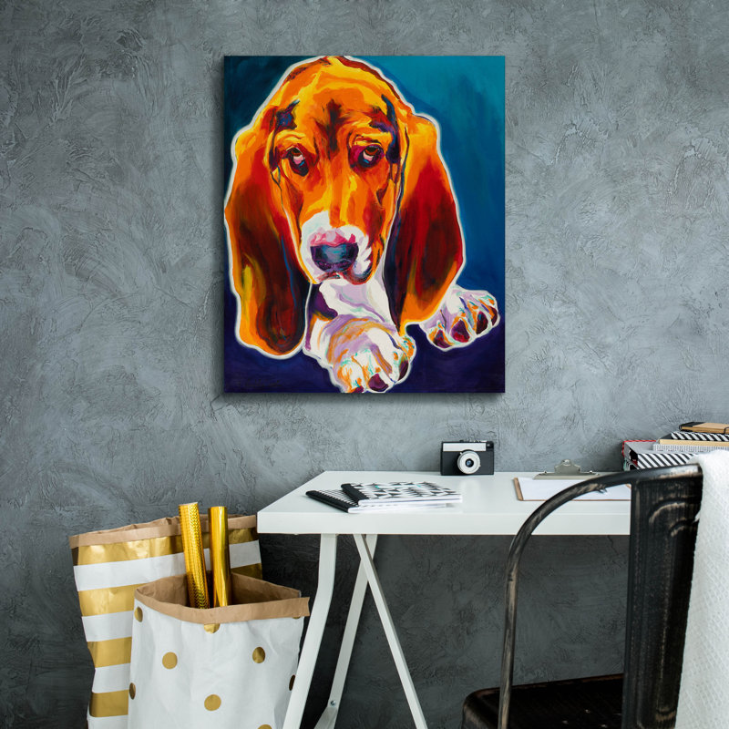 «Hound» par Dawg Painter, H 24 po x l 20 po x P 0,75 po