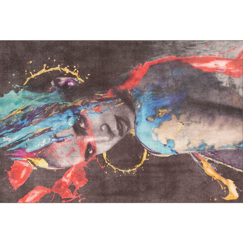 Luxueux tapis lavable à la machine, 100% polyester, 7,5 x 10,8 pieds | Hauteur des poils: 0,2 po, 1850 g / m² | Dessus en polyester recyclé, facile d'entretien, parfait pour le salon et la chambre à coucher, conception douce et durable