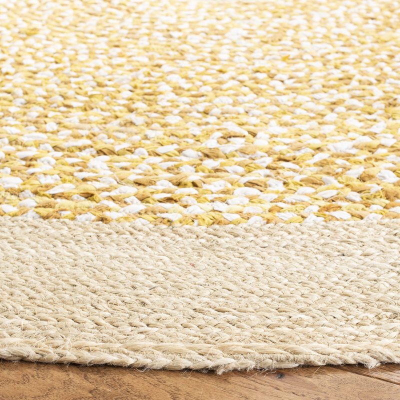 Tapis en jute de coton tissé à la main Zeitler, Rond 5 pi