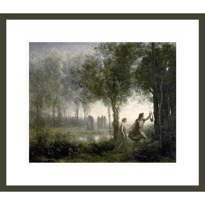Orphée menant Eurydice des Enfers par Jean-Baptiste-Camille Corot, impression giclée encadrée, H 17,75 po x l 20,39 po