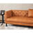 3 Seater Sofa With Tufted Back, Grain Leather Couch With Feather, Vintage Faux Leather