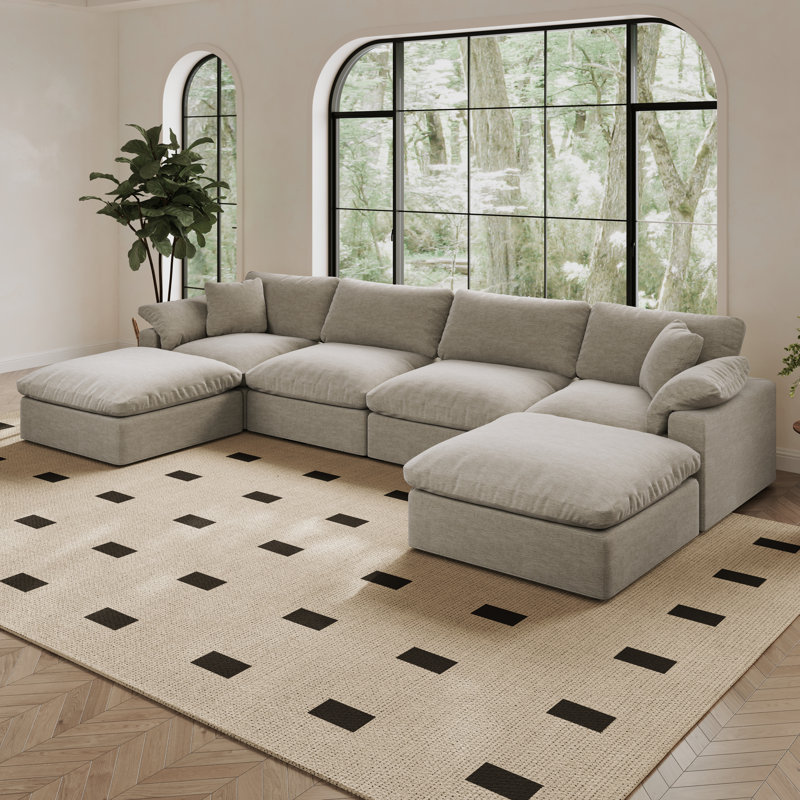 Canapé modulaire surdimensionné Cloud, Light Grey Polyester