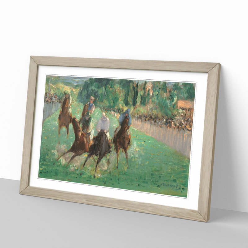 At the Races by Edouard Manet - Picture Frame Painting, Oak Framed, 36cm H x 48cm W x 2cm D