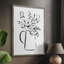 «Sketchy Bouquet I», reproduction encadrée - bois massif 46911-1131573892