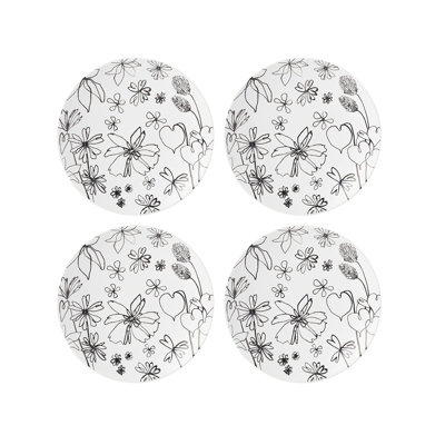 Ks Garden Doodle 4Pc Accent Plate