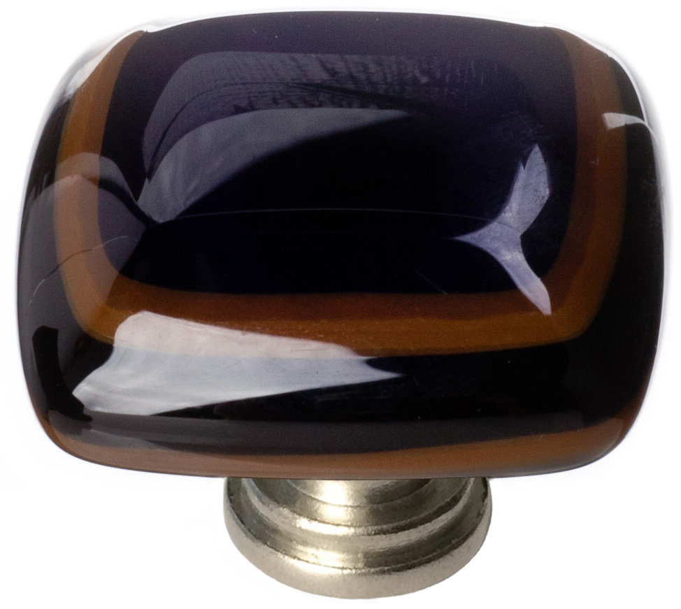 Stratum Square Knob Knob, Woodland/Black , Satin Nickel