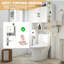 Armoire de rangement au-dessus de la toilette de 32 po, organisateur de salle de bain au-dessus de la toilette avec support pour papier hygiénique, support de toilette peu encombrant avec tablettes pour la salle de bain et les toilettes-2140238162