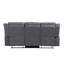 Canapé inclinable manuel double Lenny, microfibre grise, mousse, 86 pouces