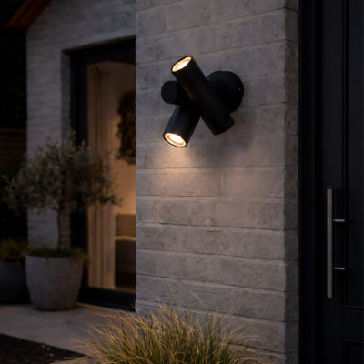 Matte Black 25.3 cm H Hardwired Integrated LED Outdoor Sconce