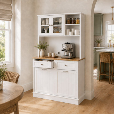 Armoire à déchets basculante 20 gallons avec tiroirs en bois, garde-manger