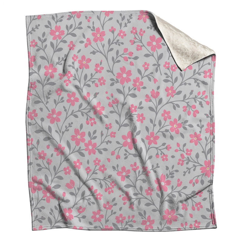 Couvertures à motif floral rose, 50in W x 60in H