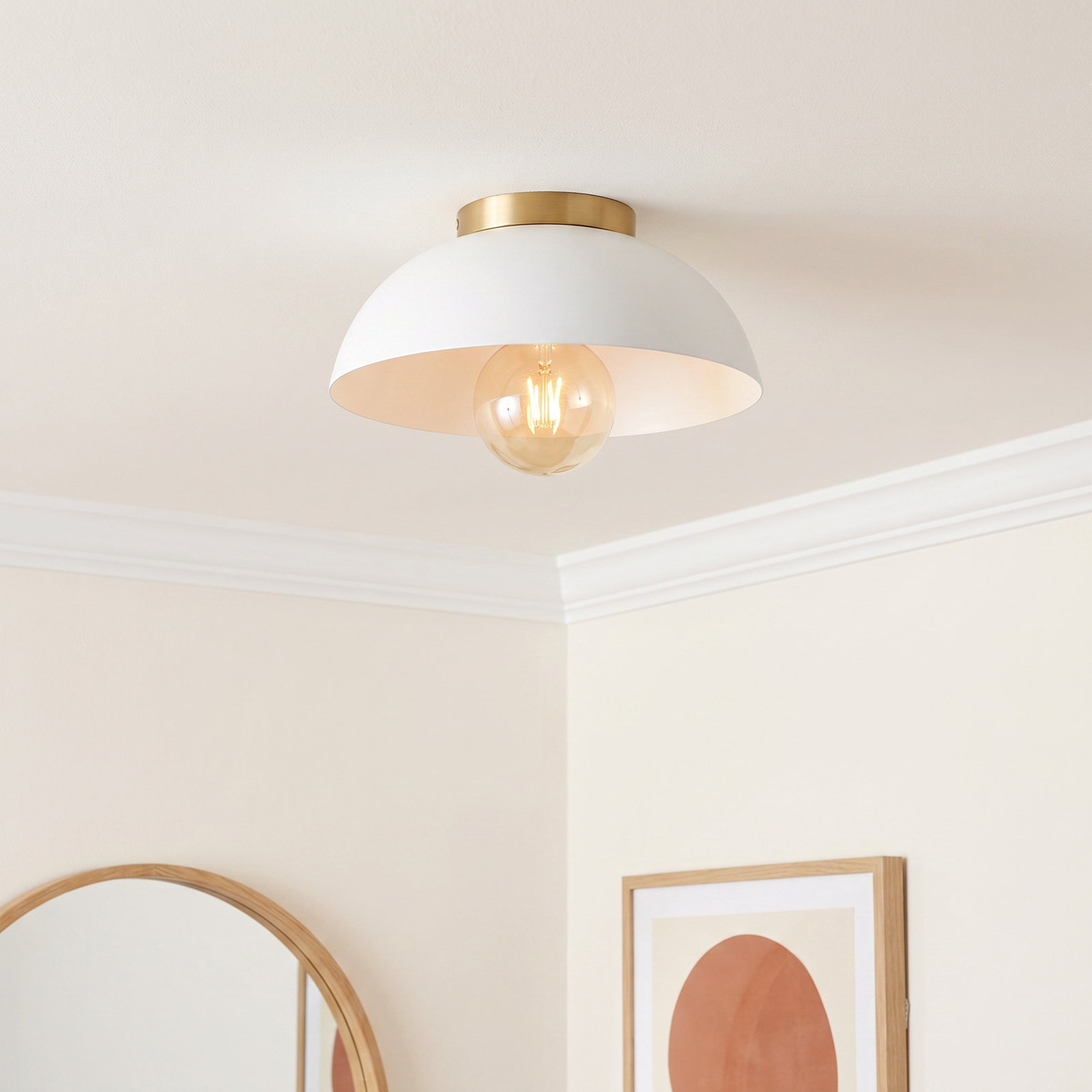 Kebo Single Light Flush Mount, Matte White