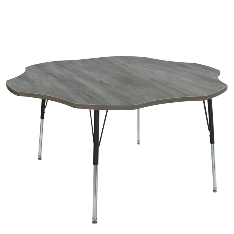 Table d'activité avec pieds réglables La Madera, Bois gris clair / noir, Super