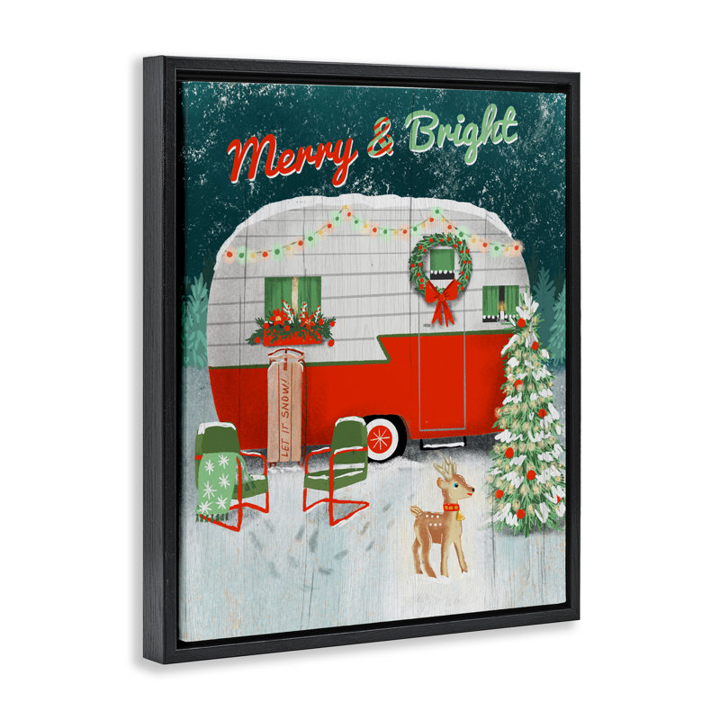 Cadre flottant Merry & Bright Camper, design par Jilly Jack Designs, Cadre flottant noir de jais, H 21 po x l 17 po