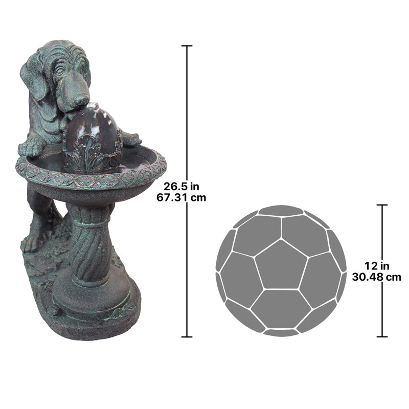 Dog's Refreshing Drink Resin Sculptural Fountain