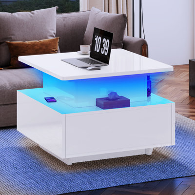Lift Top Block Coffee Table with Storage