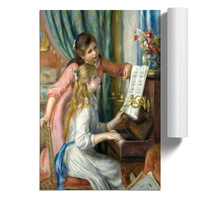 Two Young Girls at the Piano by Pierre Auguste Renoir - Frameless Print