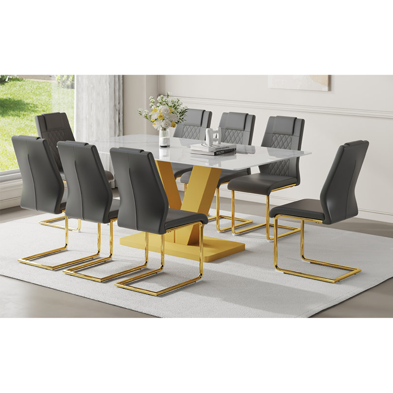 Ensemble de table de salle à manger Luxury Modern Snow White