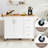 Multipurpose Kitchen Island Cart With Open Spice Rack And Storage, 2 Locking Usage-947977817