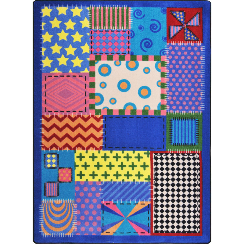 Kid Essentials Crazy Quilt Area Rug, Rectangle 5'4" x 7'8"