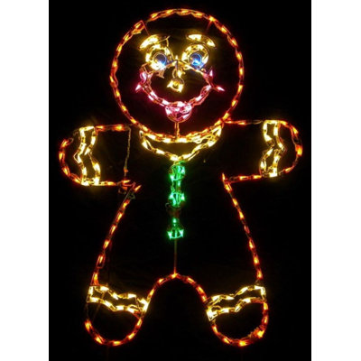 Figurine lumineuse de Noël en pain d'épice
