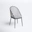 Marlowe Upholstered Metal Windsor Back Side Chair in Black