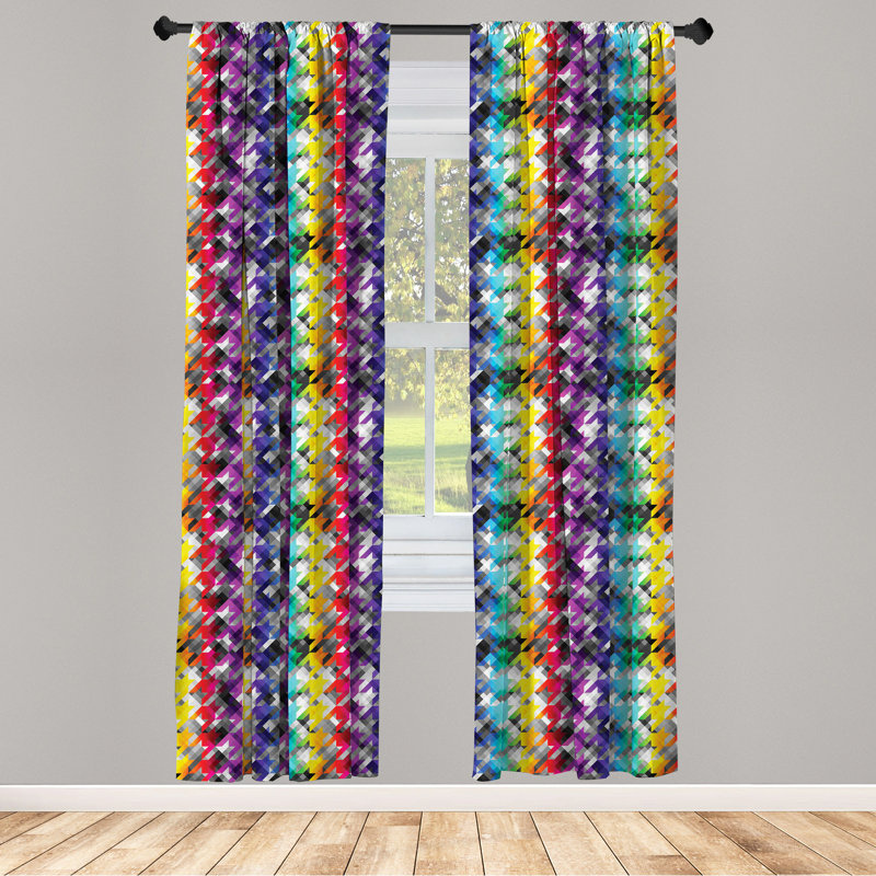 Colorful Semi-Sheer Rod Pocket Curtain Panels, 28" x 63"