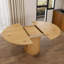 Table de salle à manger ovale extensible avec étagères de rangement, meuble de cuisine extensible et peu encombrant pour petits appartements.