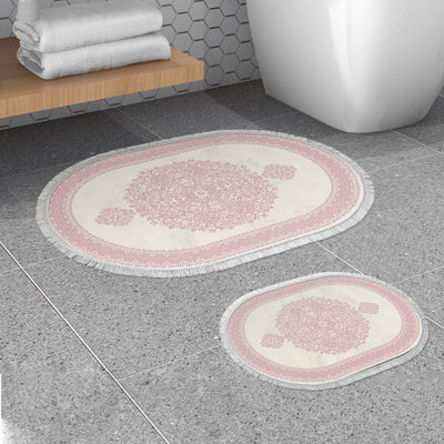 Luxurious Bathmat Set (2 Pieces), 19.7 x 23.6 inches & 23.6 x 39.4 inches | 100% Polyester, 25.0 oz/sq yd, Non-Slip, Antibacterial, Easy-Clean | Perfect for Stylish Bathrooms & Comfort