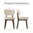 Set of 2 Upholstered Dining Chairs with Walnut Oak Frame, Fully Assembled Soft Sponge Seat, 250lb Capacity, Modern Upholstered Accent Chair for Dining Room & Kitchen