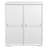 White Freestanding Laundry Cabinet with Tilt-Out Hamper & Adjustable Shelves - Door Storage