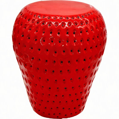 Tabouret à fruits Strawberry, tabouret surdimensionné en résine de 13,4 po, table d'appoint, décorations d'intérieur pour jardin, mobilier d'extérieur polyvalent