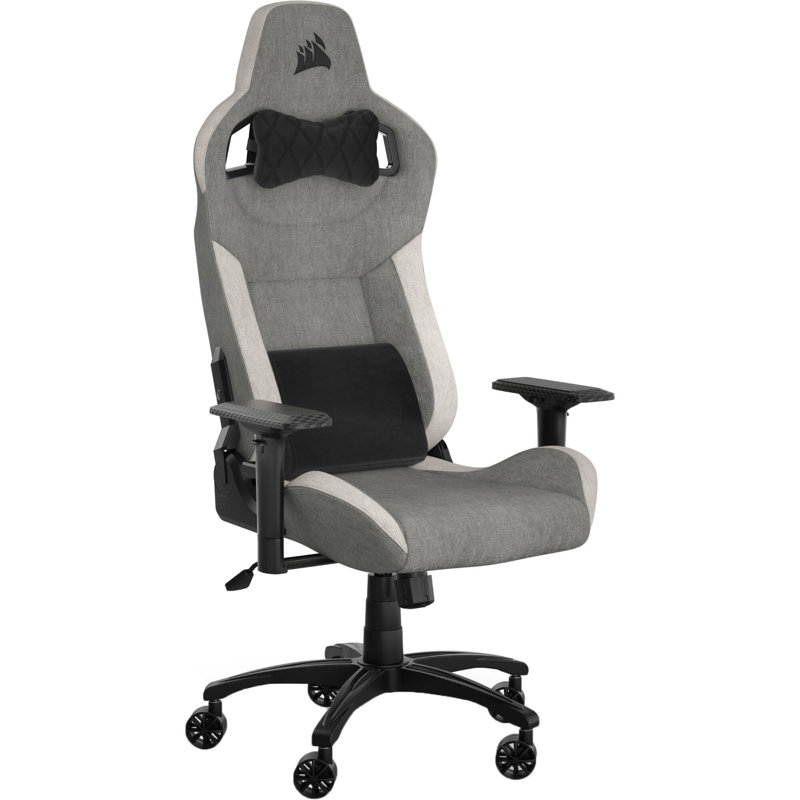 Corsair Adjustable Reclining Ergonomic Swiveling PC & Racing Game Chair, Gray/White