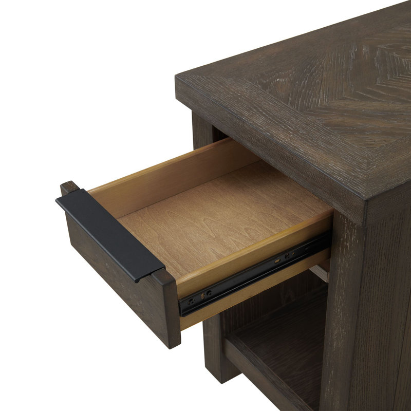 Rabecca Solid Wood End Table with Storage
